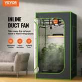 VEVOR Inline Duct Fan, 102mm 129.7 CFM with Variable Speed Controller, Quiet AC-motor Ventilation Exhaust Fan for Cooling Booster, Grow Tents, Hydroponics